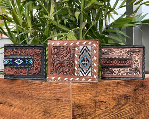 Cartera plegable con cuentas de cuero hecho a mano para hombre, cartera corta multifuncional de cuero de vaca Vintage Premium - Product Image 2