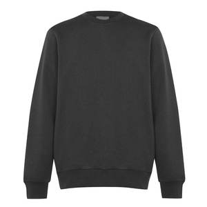 เสื้อสเวตเชิ้ตแขนยาวคอกลมสีดำล้วนสำหรับผู้ชาย ผ้าฟลีซ รับทำโลโก้ตามสั่ง รับผลิตแบบ OEM ODM ขายส่งเสื้อผ้า - Product Image 3