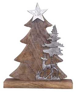 Décorations de Noël en bois avec cerf en métal, objets de décoration de table rustiques, ensembles cadeaux, décoration moderne pour la maison, respectueux de l'environnement - Product Image 3