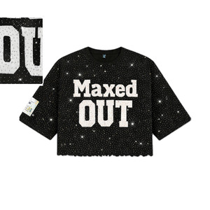 T-shirt oversize noir à motif lettres en strass, style streetwear, coupe ample, manches courtes, tissu épais, style luxe, pour hommes, OEM - Product Image 1