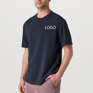 Fournisseur en gros de tissus en coton de qualité supérieure, tissu lourd, couleur unie, t-shirt pour homme à col rond surdimensionné, coupe décontractée, mode streetwear - Product Image 1