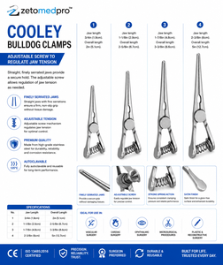 COOLEY Pinces Bulldog à Tension Réglable, Mâchoires Droites et Crantées 3/4in 1-1/8in 1-7/8in 2-3/8in ZETOMEDPRO - Product Image 3