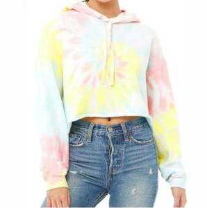 Sudadera Corta con Capucha Tie Dye para Mujer, Manga Regular, Tejido de Algodón, Estilo Casual para Primavera - Product Image 4