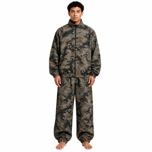 Custom Men <b>Camouflage</b> <b>Tracksuit</b> Full Length 100% Polyester Zipper Fly Side Pockets Casual Autumn Wear - Product Image 1