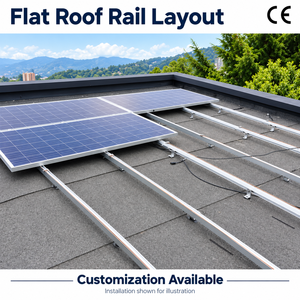 Rail de montage solaire en aluminium anodisé sur mesure pour l'installation de panneaux photovoltaïques sur toiture, vente en gros d'usine - Product Image 6