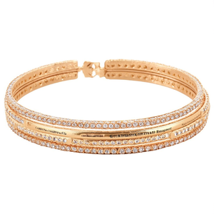 Gold Plated Christian Antique Style <b>Bangle</b> <b>Bracelet</b> with Zircon for Engagement - Product Image 2