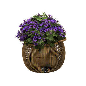 Cesta decorativa de ratán natural hecha a mano, organizador de almacenamiento tejido - Product Image 6