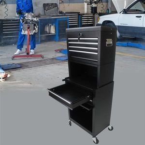 Cassettiera Portautensili Nera ad Alta Capacità con 5 Cassetti, Banco da Lavoro Personalizzabile OBM su Ruote, Armadio Portautensili a 6 Cassetti - Product Image 2