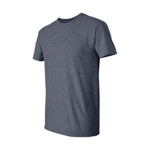 Camiseta de punto de manga corta con cuello redondo y corte ajustado para hombre, diseño liso en colores negro, gris y caqui. - Product Image 4