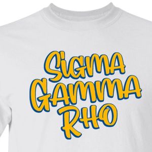 เสื้อยืดพิมพ์ลายพรีเมียม Sigma Gamma Rho สีขาว ผ้าฝ้าย ออกแบบลายกรีกตามสั่ง เสื้อผ้าชมรม แฟชั่นสไตล์วิทยาลัย - Product Image 5