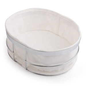 New Design Easy to Use Oval Shaped Metal <b>Bread</b> <b>Basket</b> with Canvas Bag - Product Image 4