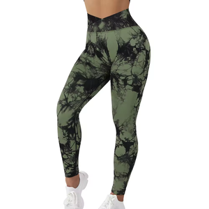Leggings imprimés tie-dye pour femmes 2025 – Vente en gros – Push-up, sport, fitness, yoga – Taille haute, sans couture, coupe ajustée - Product Image 1