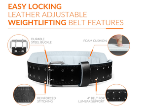 Cinturón de Levantamiento de Pesas de Cuero Premium – Soporte Resistente para Sentadillas, Peso Muerto y Estabilidad del Core - Product Image 2
