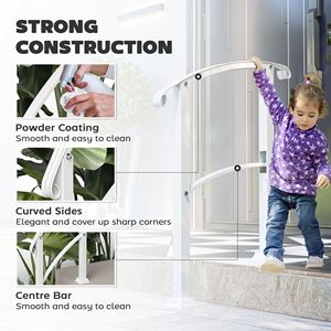 Corrimano in Metallo Bianco a 1-3 Gradini per Scale Esterne di Portico e Terrazza, Kit di Facile Installazione per Dispositivi di Assistenza in Calcestruzzo - Product Image 5