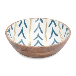 Bol à salade en bois de manguier émaillé fait main de qualité supérieure, vaisselle rustique en bois pour la maison et l'hôtellerie, disponible à la vente - Product Image 6
