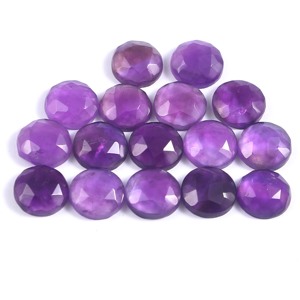 Gema suelta de amatista tallada en rosa, redonda, de alta calidad, precio de fábrica, proveedor a granel para la fabricación de joyas - Product Image 1