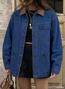 Veste en jean bleu clair pour homme, style vintage décontracté, streetwear tendance, vente en gros - Product Image 5