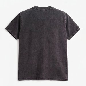 New RTS Yarn Dyed <b>Black</b> Acid Washed High Quality Cotton Polyester Men's Casual Long Sleeve T-<b>shirt</b> Streetwear - Product Image 2