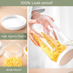 Customizable Clear Cylinder Canned Food <b>Sugar</b> Candy-Large Mouth Plastic Jars with Aluminum Lids Airtight Containers - Product Image 5