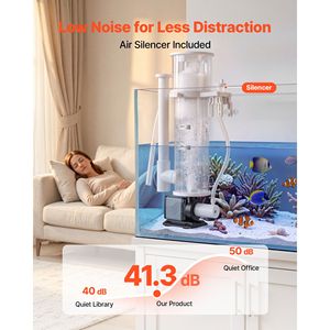 Écrémeur de protéines pour aquarium d'eau salée de 30 à 80 gallons, pompe à roue à aubes DC à fixation externe avec contrôle réglable - Product Image 4