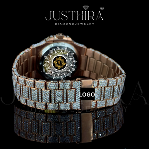 Relojes de Lujo para Hombre de Alta Calidad, Diseño Personalizado, Completamente Adornados con Diamantes, Acero Inoxidable, Cristal de Zafiro, Movimiento de Cuarzo, Disponibles - Product Image 3