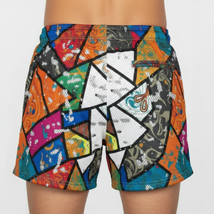 Pantalones Cortos de Verano para Niños Pequeños con Cintura Elástica, Diseño de Fútbol Americano con Salpicaduras Teal, Sin Aranceles, Listos para Enviar (RTS) - Product Image 5