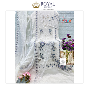 Nouvelle création de designer, qualité supérieure, tenue de mariage et de fête, ensemble Kurti Plazzo en chiffon lourd brodé pour femmes - Product Image 2