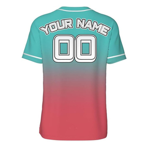 OEM Custom Baseball Jersey Printed Logo Silk Screen Printed <b>Strip</b> Design Breathable Quick Dry Two Color Tone Unisex 100% Organic - Product Image 3