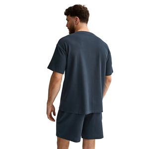 Ensemble T-shirt et short pour homme, motif uni, 100% coton respirant, été, décontracté, avec logo personnalisé - Product Image 2