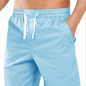Shorts décontractés pour hommes, légers, en tissu de coton doux, taille élastique, confortables, pour la salle de sport, la course à pied, la détente, la plage, pour hommes - Product Image 1