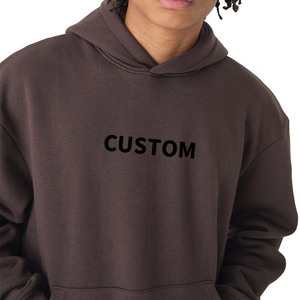 Sweat-shirts à capuche d'hiver coupe droite et ample, 400 g/m², 100 % coton molletonné, pull vierge personnalisable avec impression en relief et gaufrage OEM - Product Image 1