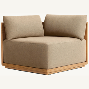 Sofá esquinero en oferta, hecho de madera de teca, estilo minimalista, duradero con espuma suave para sala de estar o dormitorio - Product Image 4