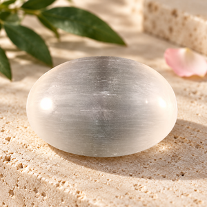 Natural Selenite Palm Stone Oval Crystal Hand Polished White Gemstone for Meditation Cleansing Home Decor Gift - Product Image 5