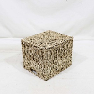 Panier de rangement multifonctionnel en jonc de mer naturel tressé, écologique, avec poignées découpées, pour décoration d'étagère de placard - Product Image 5