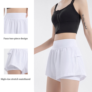 Shorts Deportivos Ligeros para Mujer 2026, Cintura Alta Elástica, Spandex/Poliéster, Secado Rápido, Tallas Grandes, Bolsillos Laterales Holgados - Product Image 3