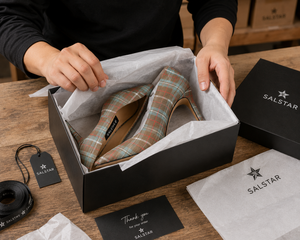 Vente en gros de chaussures pour femmes : Escarpins à talons aiguilles et bout pointu, style écossais à carreaux, pour mariage, avec logo personnalisé et marque sur mesure (OEM) - Product Image 6