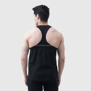 Wholesale Men's Eco-Friendly Quick Dry Breathable Stand Collar Tank Top Custom Logo Polyester Workout Gym Y Back Stringer Hot - Product Image 2