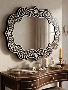 Handmade Mother Pearl Inlay Jharokha <b>Mirror</b> Frame Large Eco-Friendly Art <b>Deco</b> Luxury Traditional Indian Wall Decor Home Hotel - Product Image 2