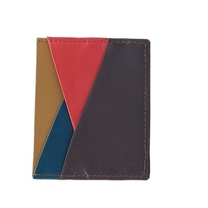 Handmade Genuine Leather Slim <b>Card</b> <b>Holder</b> <b>Wallets</b> Multicolor Geometric Designs Minimalist Front Pocket Credit <b>Card</b> Case for Men - Product Image 3