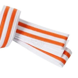 White Orange Stripe Martial Arts Belt Double <b>Wrap</b> Rank Promotion Durable Training Uniform Essential Martial Arts Belts - Product Image 3