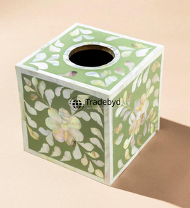 Caja y Soporte para Pañuelos de Lujo Hechos a Mano con Incrustaciones de Hueso Ecológicas, Accesorio Decorativo para el Hogar Tradebyd - Product Image 5