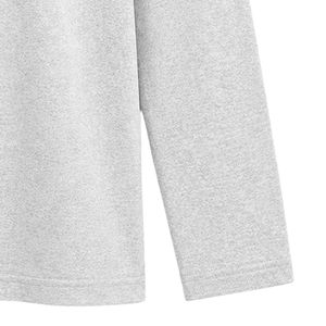 Light Gray JJ Logo Embroidered Long Sleeve Shirt Crew Neck Casual Lightweight <b>Top</b> with Ribbed Cuffs for Custom Teamwear - Product Image 6