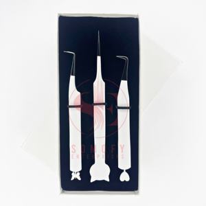 Pinzas de pestañas de volumen profesional con etiqueta privada personalizada, punta de fibra de aislamiento fuerte, extensiones de acero inoxidable con logotipo - Product Image 4