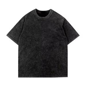 T-shirt Oversize Délavé à l'Acide 100% Coton Vintage, Col Rond, Manches Courtes, Streetwear Uni pour Homme - Product Image 3