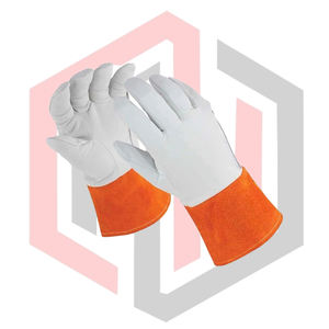 ถุงมือเชื่อม TIG แบบมีแผ่นรอง หนังวัวแท้ ทนทาน รับแรงกระแทกสูง ป้องกันการฉีกขาด ป้องกันการบาด ป้องกันไฟ ป้องกันความร้อน หนา 11 ออนซ์ - Product Image 4