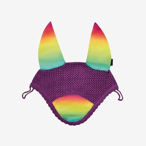 2026 Customized rainbow Ear <b>Bonnet</b> With Pointed Ears Purple Knitted Design For Horses Equestrian Racing Horses OEM - Product Image 2