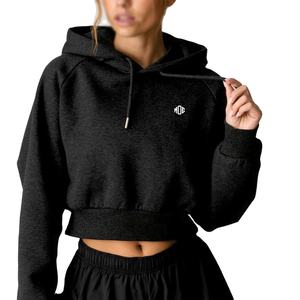 Luxury Women Cropped Hoodies Wholesale Custom Cropped Pullover Hoodies Wholesale Private Label Streetwear Fleece <b>Sweatshirt</b> OEM - Product Image 1