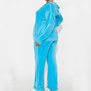 Womens Sweatsuit Set Velour Tracksuit Loungewear 2 Piece Hoodie Sweatshirt Sport <b>Pants</b> Athletic Outfits - Product Image 5