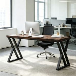 Scrivania da ufficio rustica regolabile con piedini 29,52x55,12x23,62 pollici - Product Image 6