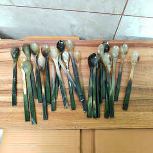 Nuevo Diseño, Servidor de Ensalada Hecho a Mano con Cuerno de Buey, Lujoso y Ecológico, Mango Largo, Artesanía, Multicolor, Utensilio de Cocina para Fiestas, el Mejor - Product Image 3